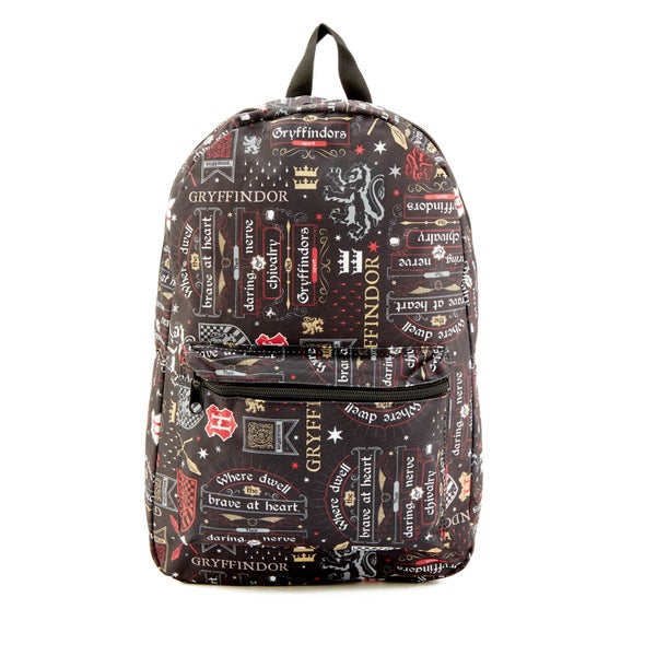 Harry Potter Gryffindor Icon Sublimated Backpack - Black