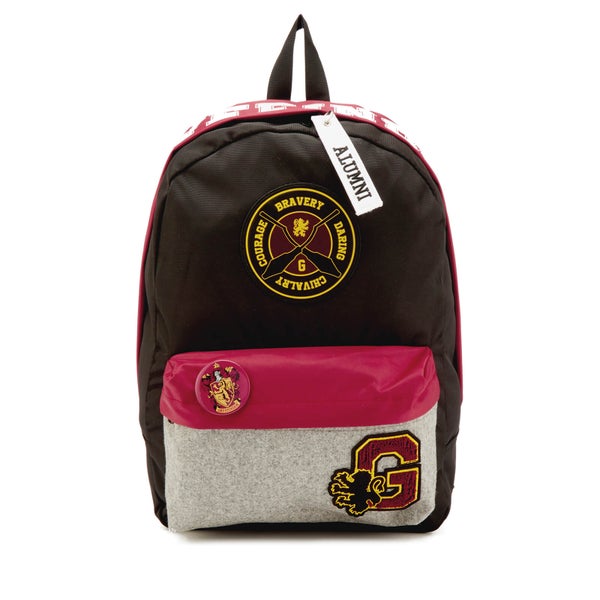 Harry Potter Gryffindor House Backpack with Patches - Black