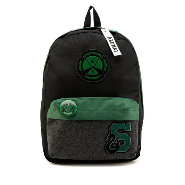 Harry Potter Slytherin House Backpack with Patches - Black