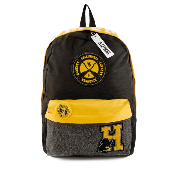Harry Potter Hufflepuff House Backpack with Patches - Black