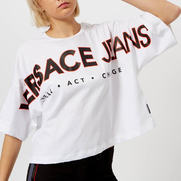 Versace Jeans Women's Oversized Logo T-Shirt - White