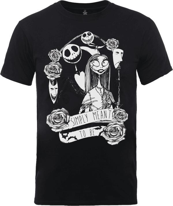 Disney The Nightmare Before Christmas Jack Skellington And Sally Black T-Shirt