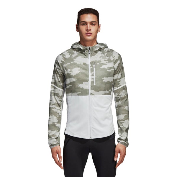 adidas Men's Ultra Graphic Running Jacket - White/Cargo