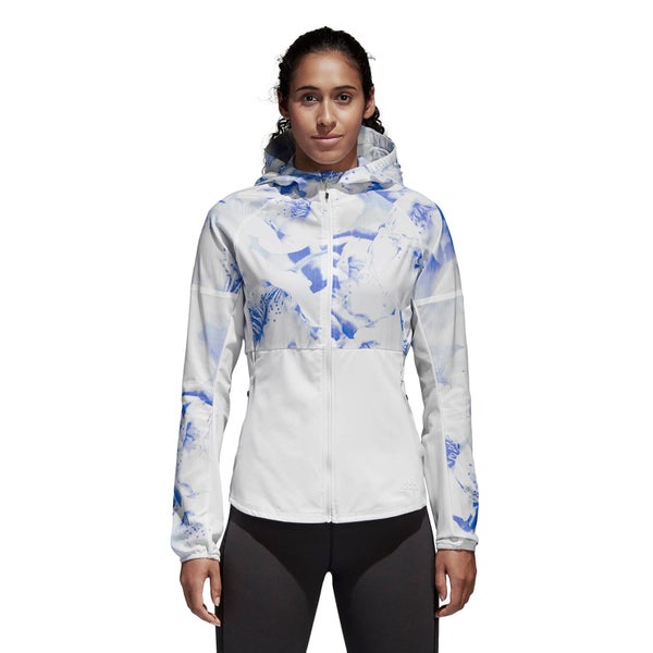 adidas Women's Ultra Graphic Jacket - White/Blue