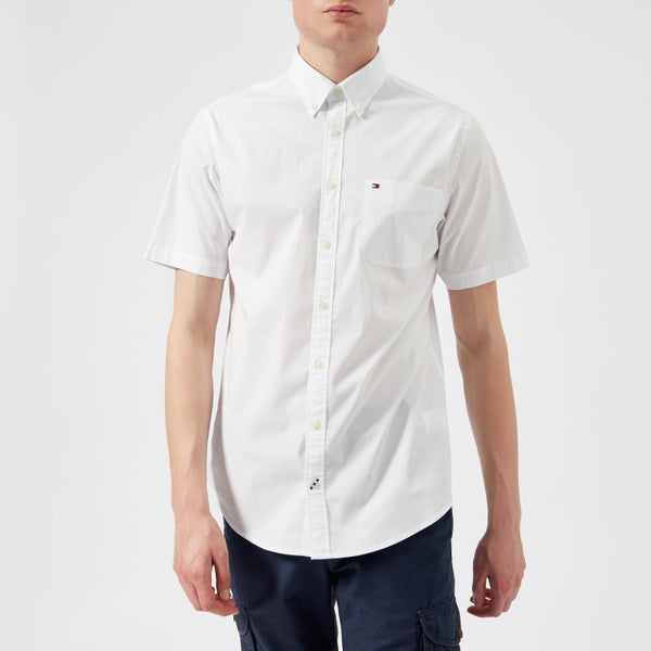 Tommy Hilfiger Men's Stretch Poplin Short Sleeve Shirt - Bright White
