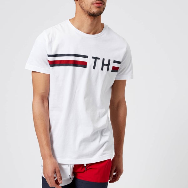 Tommy Hilfiger Men's Striped Logo T-Shirt - Bright White
