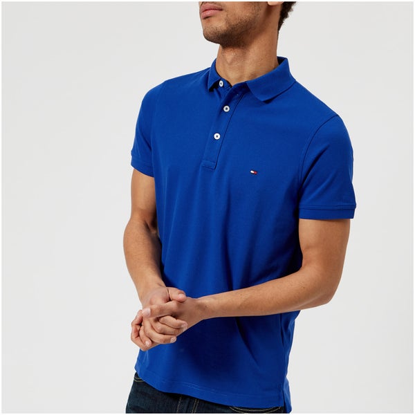 Tommy Hilfiger Men's Luxury Pique Short Sleeve Polo Shirt - Mazarine Blue