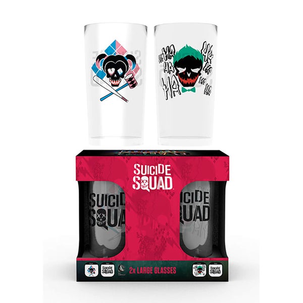 Suicide Squad Joker and Harley Large Glasses Twin Pack