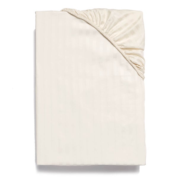 Christy 300TC Sateen Stripe Fitted Sheets - Ivory
