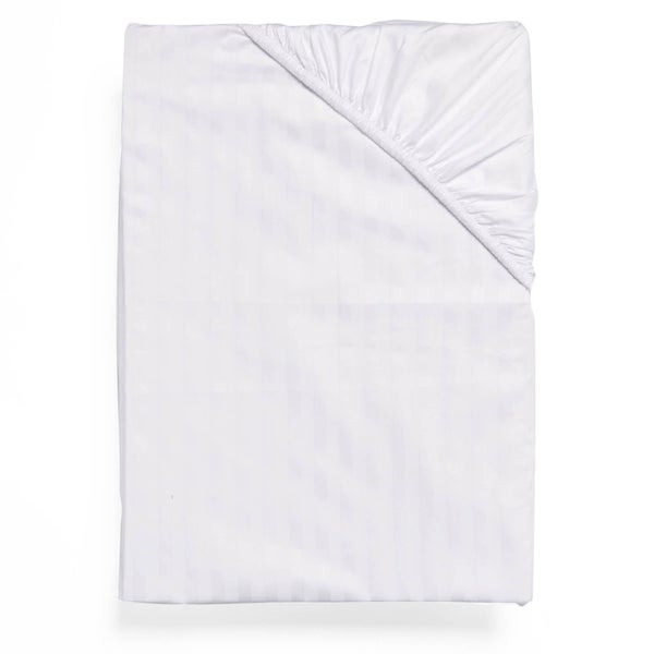 Christy 300TC Sateen Stripe Fitted Sheets - White