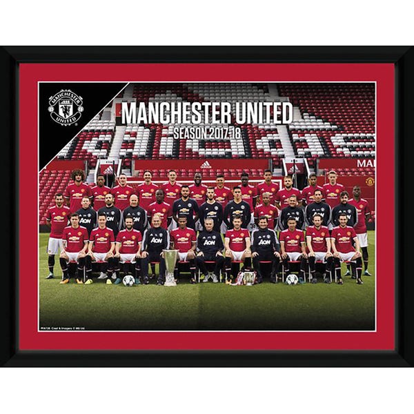 Manchester United Team 17/18 Framed Photograph 8 x 6 Inch