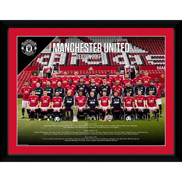 Manchester United Team 17/18 Framed Photograph 12 x 16 Inch