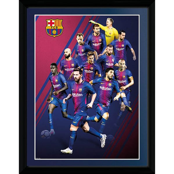 Barcelona Players 17/18 Framed Photograph 12 x 16 Inch