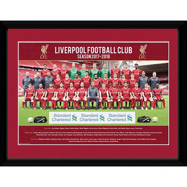 Liverpool Team Photo 17/18 Framed Photograph 12 x 16 Inch