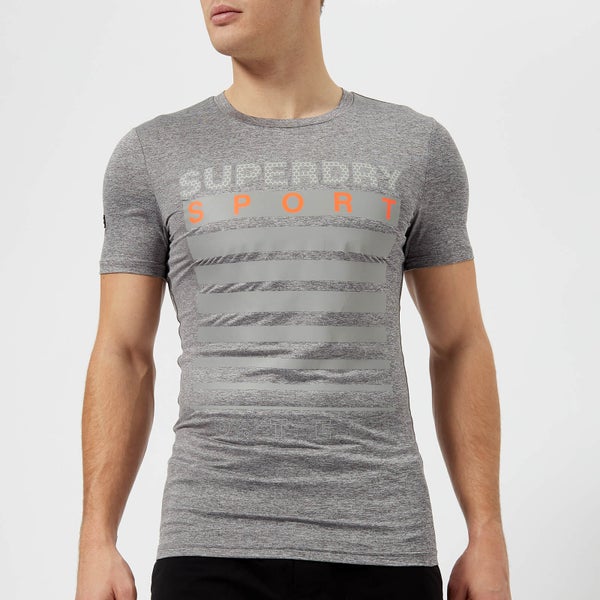 Superdry Sport Men's Athletic Graphic Short Sleeve T-Shirt - Mid Grey Grit