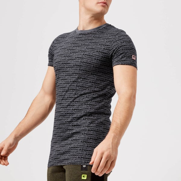 Superdry Sport Men's Gym Tech All Over Print Short Sleeve T-Shirt - Mid Grey Fleck