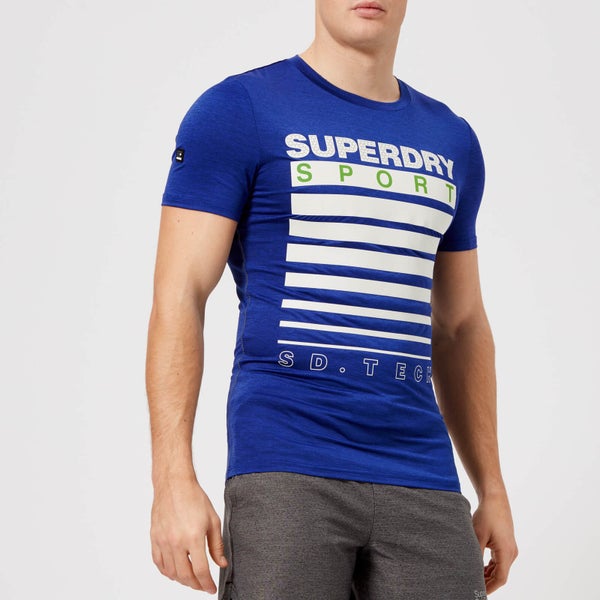 Superdry Sport Men's Athletic Graphic Short Sleeve T-Shirt - Deep Cobalt Blue