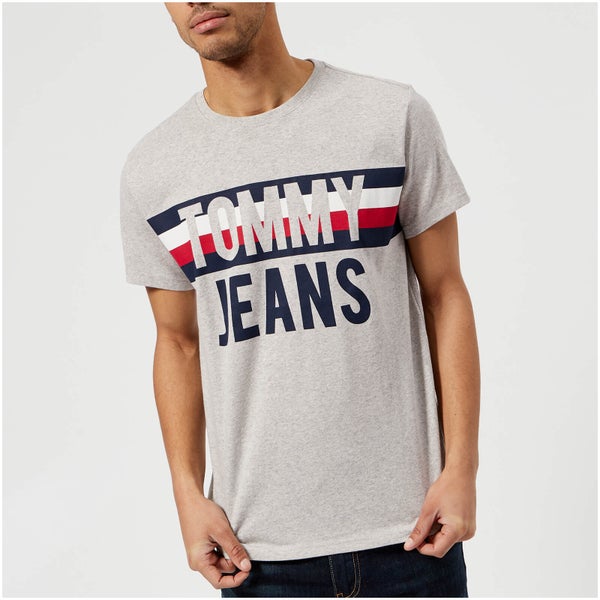 Tommy Jeans Men's Colorblock Logo T-Shirt - Light Grey Heather