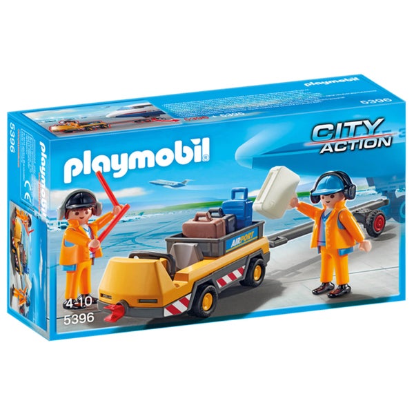 Playmobil : Agents avec tracteur à bagages (5396)