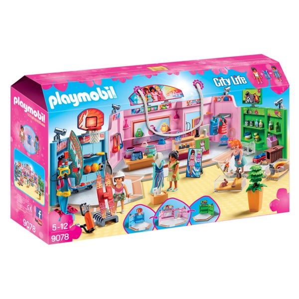 Playmobil City Life Shopping Plaza with Sports, Pet and Clothing Retailers (9078)