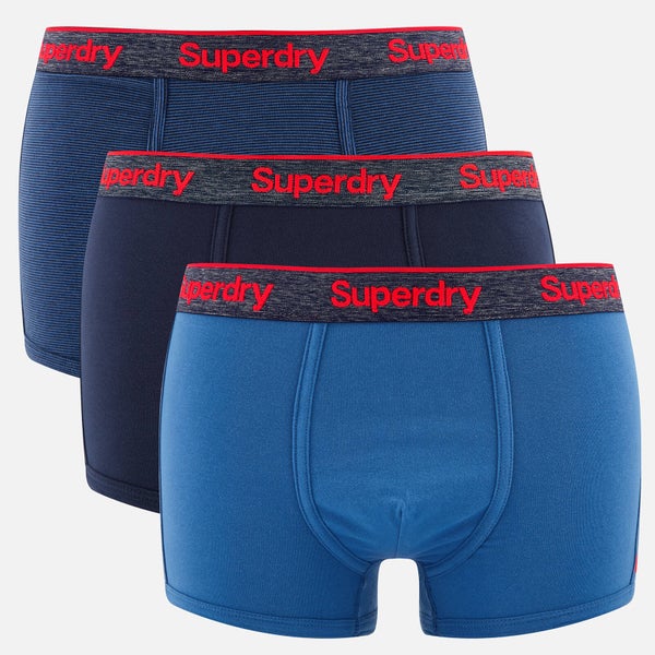 Superdry Men's Orange Label Triple Pack Boxer Shorts - Denim Blue/Navy