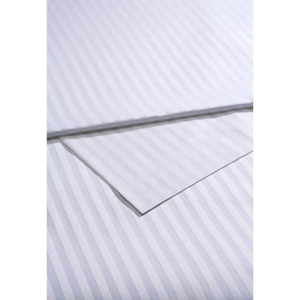 Christy 300TC Sateen Stripe Flat Sheets - White