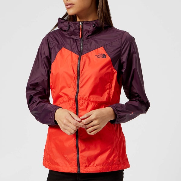 The North Face Women's Flyweight Hoodie - Fire Brick Red/Galaxy Purple