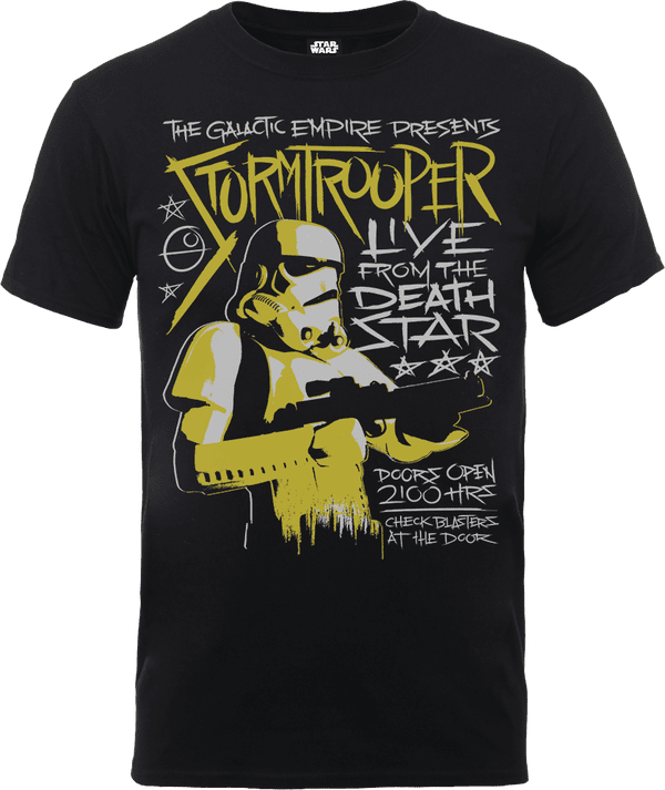 T-Shirt Star Wars Stormtrooper Rock Poster- Nero