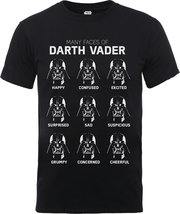 Star Wars Many Faces Of Darth Vader T-Shirt - Black