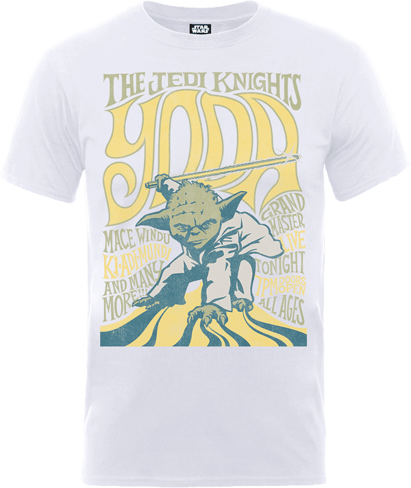 T-Shirt Star Wars Yoda The Jedi Knights- Bianco