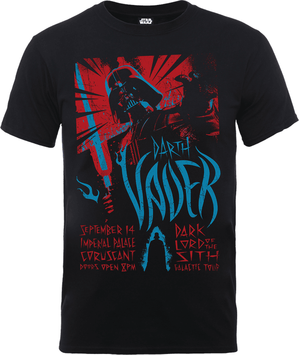 T-Shirt Star Wars Darth Vader Rock Poster- Nero