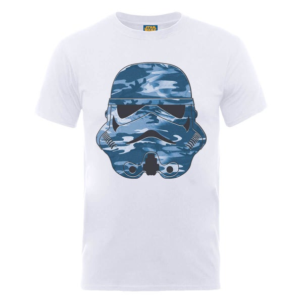 T-Shirt Homme Stormtrooper Blue Camouflage - Star Wars - Blanc