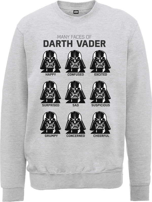 Star Wars Many Faces Of Darth Vader Sweatshirt - Grey