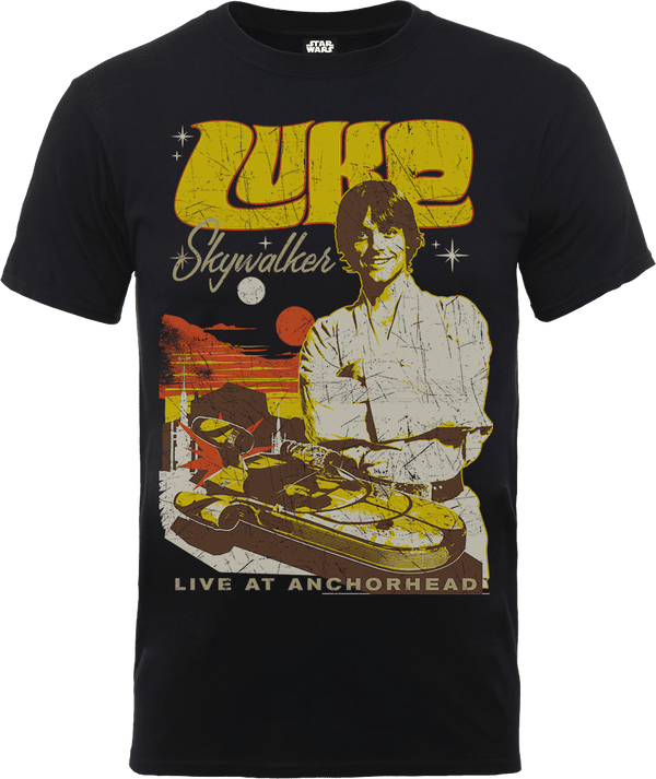 T-Shirt Homme Luke Skywalker Rock Poster - Star Wars - Noir