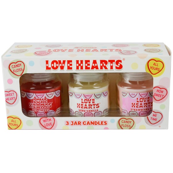 Coffret Cadeau Bougies Swizzels Love Hearts - Lot de 3