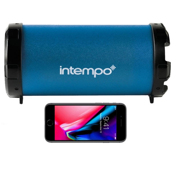 Intempo Large Wireless Bluetooth Tube Speaker - Navy Blue