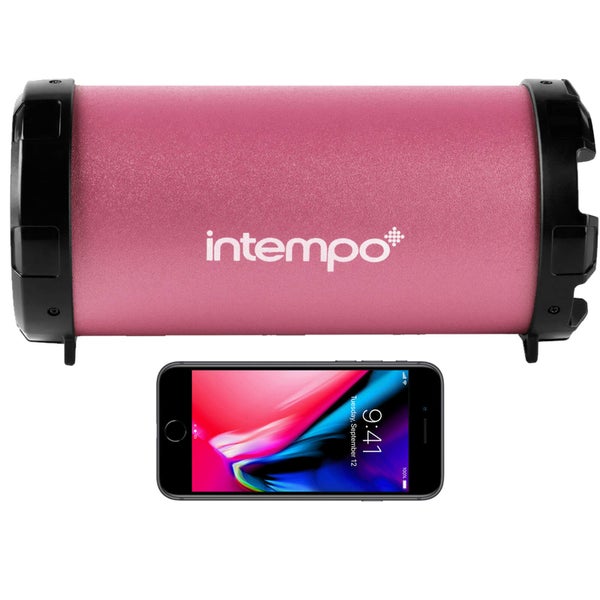 Intempo Large Wireless Bluetooth Tube Speaker - Pink