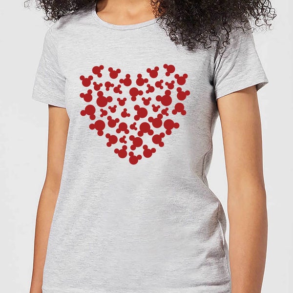 Disney Mickey Mouse Heart Silhouette Women's T-Shirt - Grey