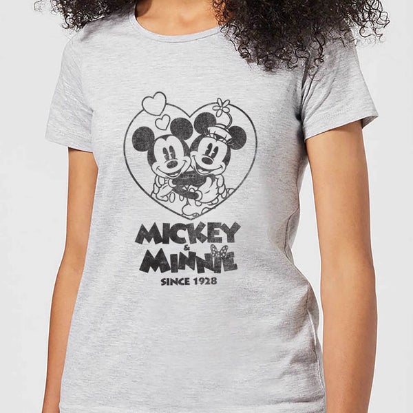 Disney Mickey & Minnie Since 1928 Dames T-shirt - Grijs