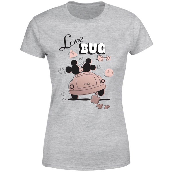 T-Shirt Femme Love Bug Mickey & Minnie Mouse (Disney) - Gris