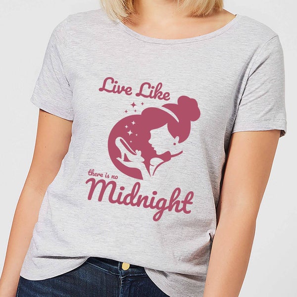 T-Shirt Femme Vis Comme S'il N'y Avait Pas de Minuit - Cendrillon (Princesse Disney) - Gris