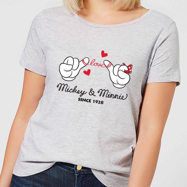 T-Shirt Disney Topolino Love Hands - Grigio - Donna