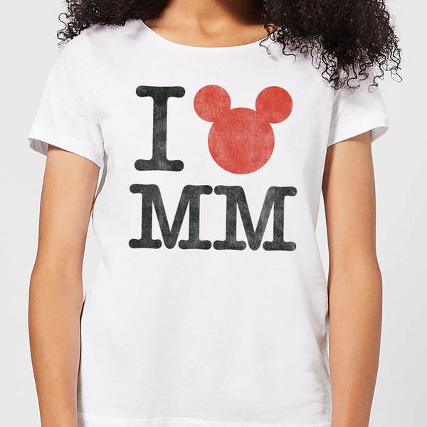 T-Shirt Disney Topolino I Heart MM - Bianco - Donna