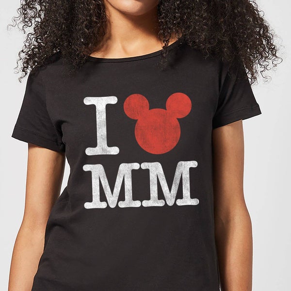Disney Mickey Mouse I Heart MM Dames T-shirt - Zwart