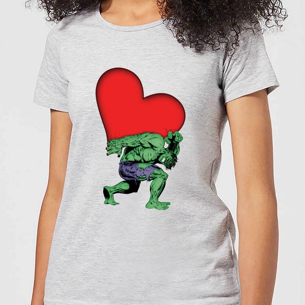 Marvel Comics Hulk Heart Women's T-Shirt - Grey