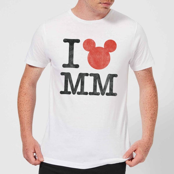Camiseta Disney Mickey Mouse "I Love MM" - Hombre - Blanco