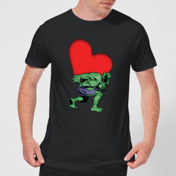 Marvel Comics Hulk Heart T-Shirt - Schwarz