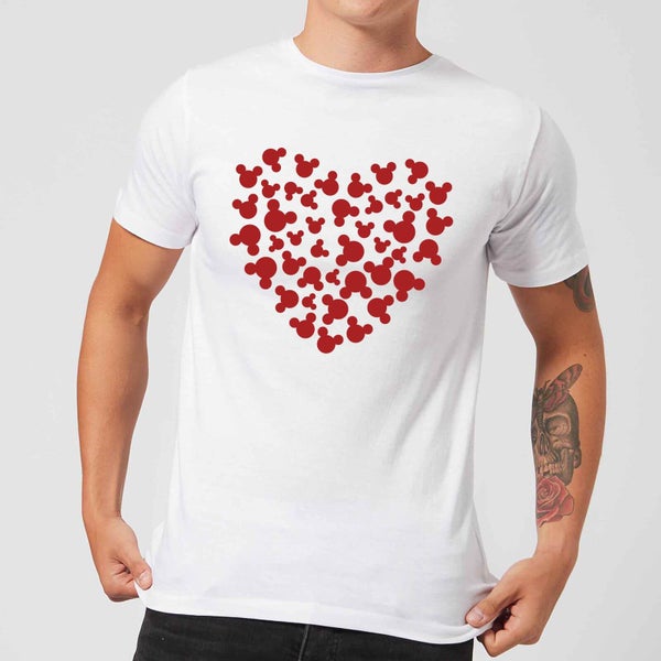 Camiseta Disney Mickey Mouse Corazón Rojo - Hombre - Blanco