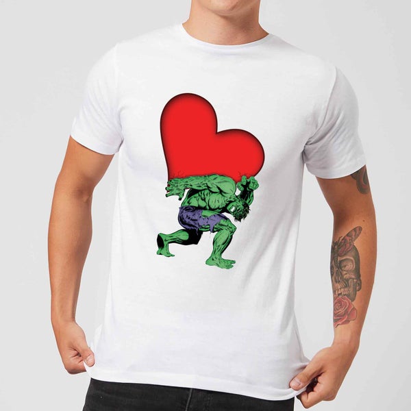 T-Shirt Homme Hulk Cœur (Marvel) - Blanc
