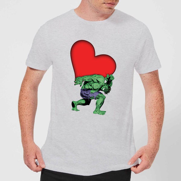 T-Shirt Homme Hulk Cœur (Marvel) - Gris